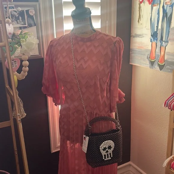 ☠️LD Kendra Dandy Skull Beaded Crossbody Bag 2023 Rare HTF☠️ - Picture 9 of 15